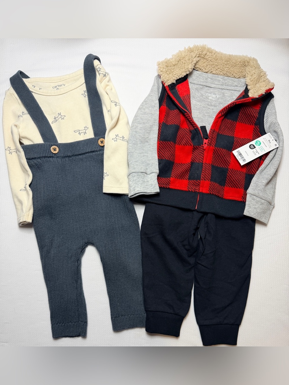 Carter’s Buffalo Plaid Set & Carter’s Long-Sleeve Body Suit with suspender set